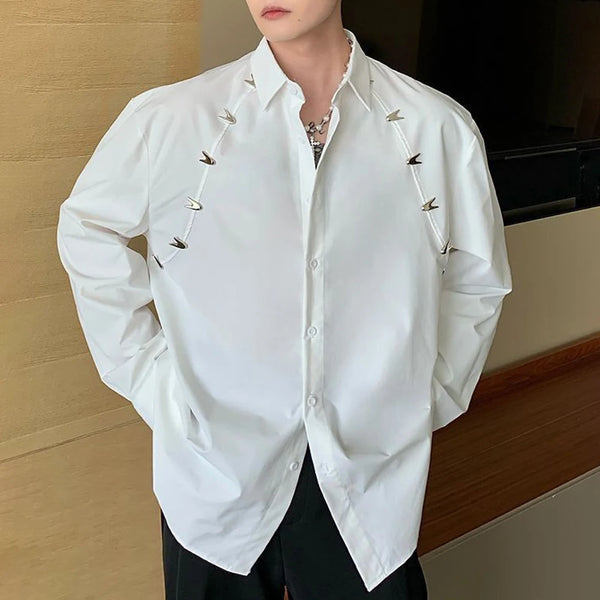 Y2K Metal Buckle Shirt Unisex Long Sleeve Genderless Top