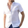 Men’s White Short Sleeve Shirt – Casual Slim Fit Button Down Beachwear Top