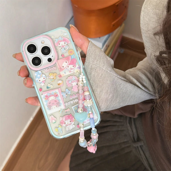 Cute Melody Phone Case with Hanging Rope Compatible with iPhone