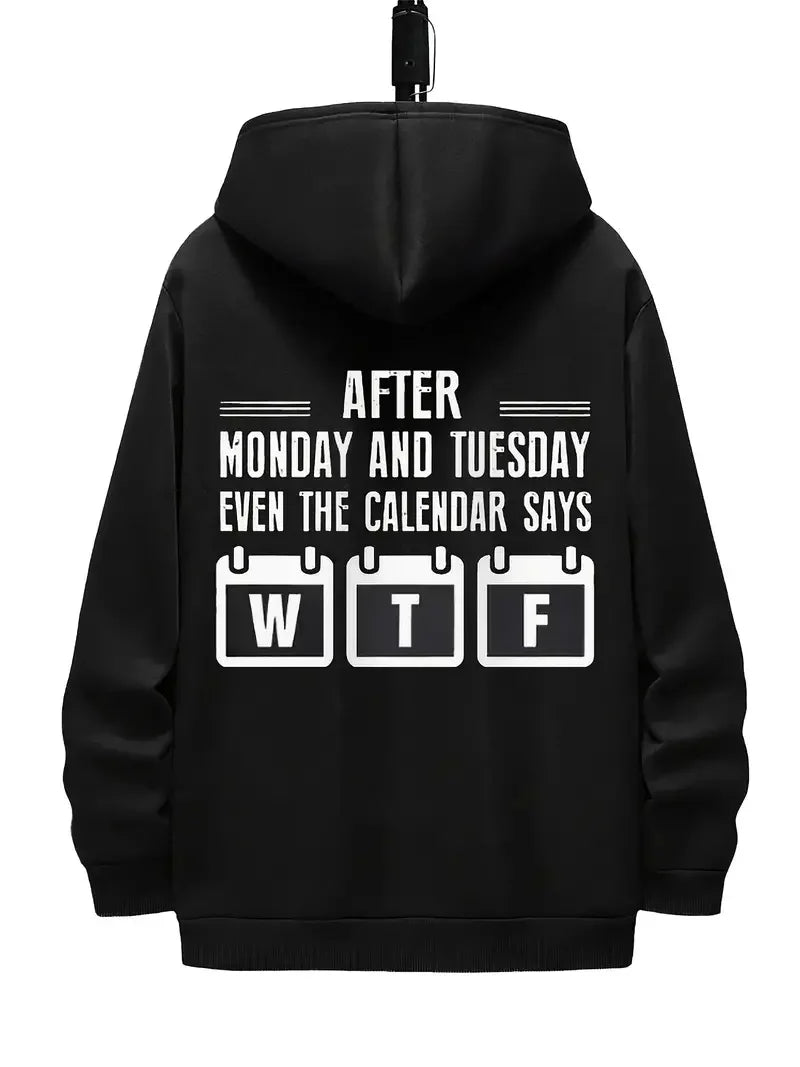 WTF Calendar Graphic Hoodie Streetwear Men's
