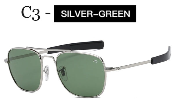 Men's Fashion Pilot UV400 Military AO Sunglasses
