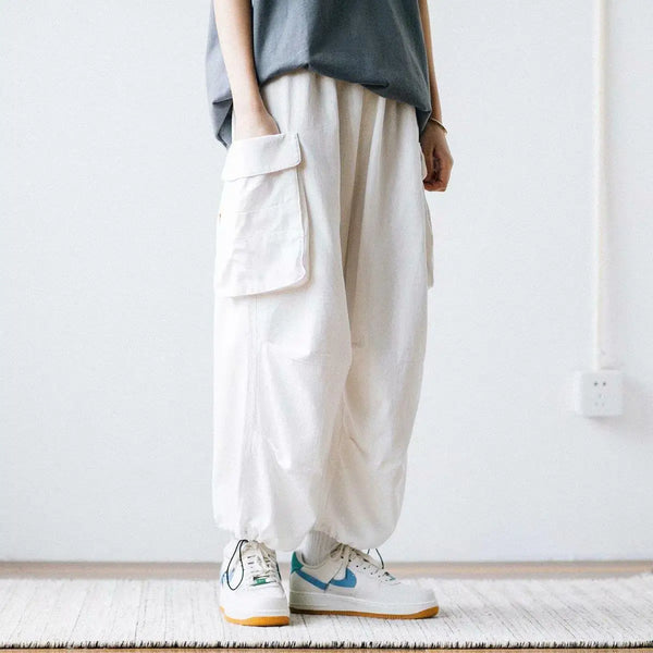 Y2k Baggy Cargo Pants Joggers Ankle-Length Casual Harem Long Trousers