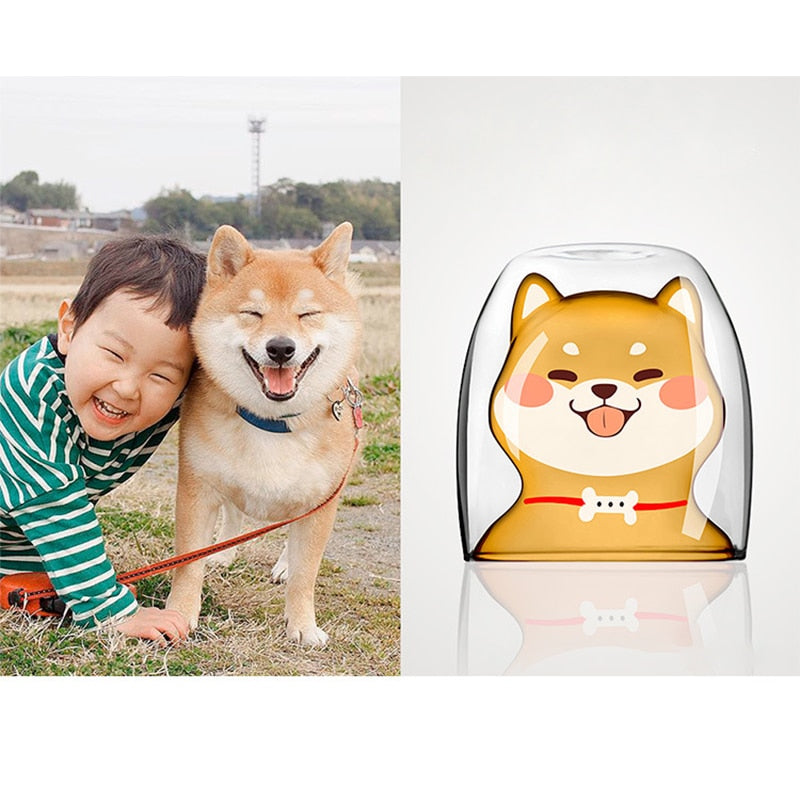 Cute Shiba Inu Mugs Double-Layer Insulated Dog Mug Cute
