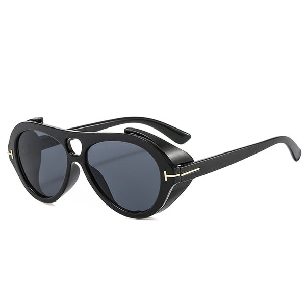 Retro Double Bridge Round UV400 Sunglasses