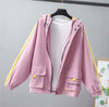 Womens Oversized Corduroy Jacket Hooded Zip Windbreaker Fall Coat