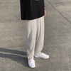 Mens Pleated Wide Leg Pants Ice Silk Summer Straight Fit Streetwear