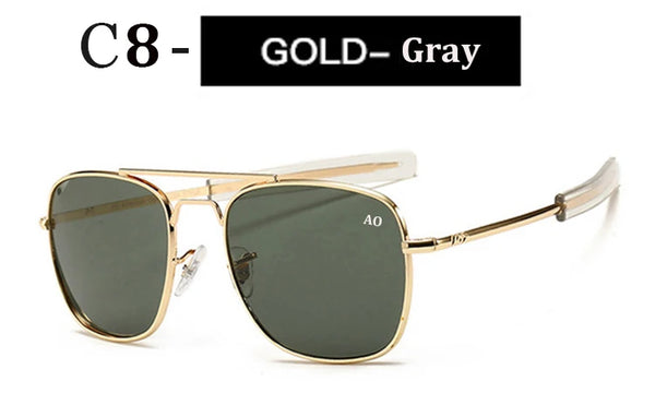Men's Fashion Pilot UV400 Military AO Sunglasses