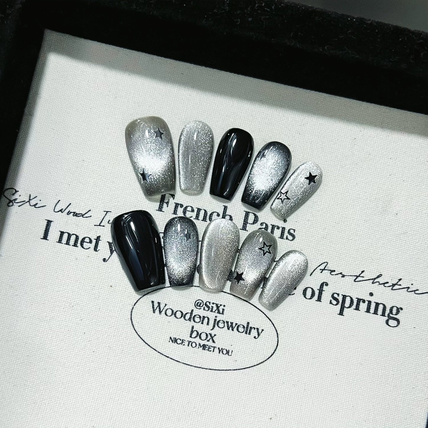 Wear Armor Dark Black Sweet Cool Niche Style Crystal Cat's Eye