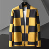 Mens Striped Knit Cardigan Brocade Sweater Cloak Cotton Outwear