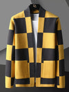 Mens Striped Knit Cardigan Brocade Sweater Cloak Cotton Outwear