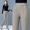 Womens Flared Pants High Waist Wool Blend Fall Wide Leg Trousers