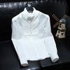 Y2K Patchwork Shirt Men Long Sleeve Designer Korean Style