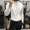 Mens Lace Hollow Shirt Long Sleeve Party Nightclub Stage Wear