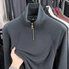 Men's Velvet Hoodie Long Sleeve High Collar Zipper T-