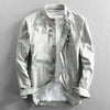 Mens Linen Mandarin Collar Shirt Chinese Style Long Sleeve Tunic
