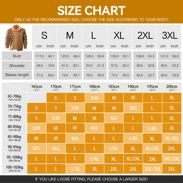 Men's Jackets Winter Warm Waterproof Fleece Lined