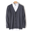 Mens Pure Merino Wool Cardigan V Neck Sweater Jacket Oversized Knit