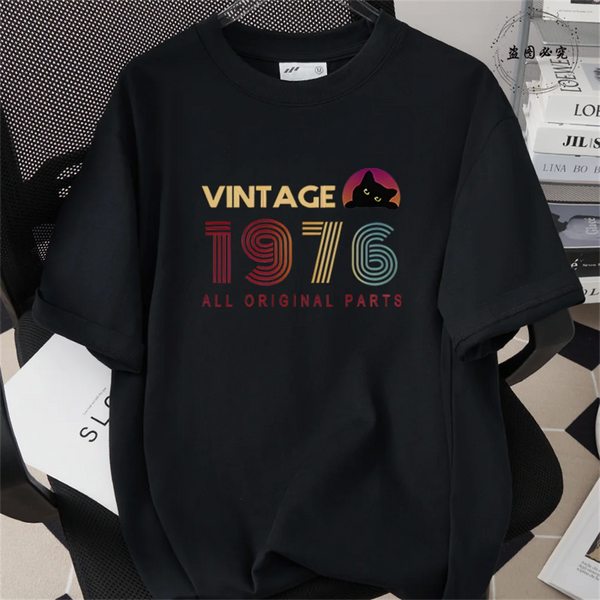 1976 50th Birthday Shirt Men Vintage Year Graphic Tee Gift
