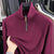 Men's Velvet Hoodie Long Sleeve High Collar Zipper T-