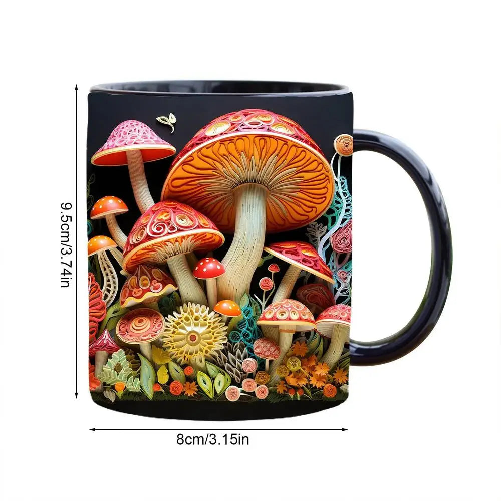 Toadstool Mushrooms Mug 3D Effect Imprint Coffee Mug