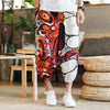 Harajuku Summer Loose Calf Length Casual Pants Cotton Linen Baggy Pants