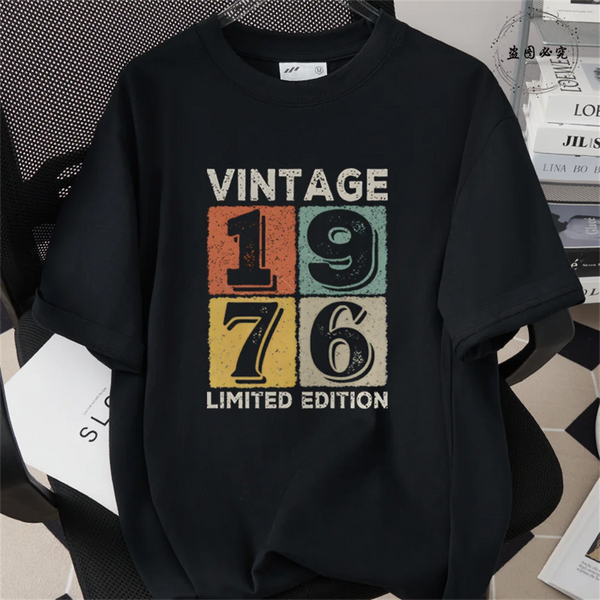 1976 50th Birthday Shirt Men Vintage Year Graphic Tee Gift