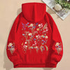 Women’s Y2K Wildflower Print Hoodie Boho Loose Sweatshirt with Long Sleeves