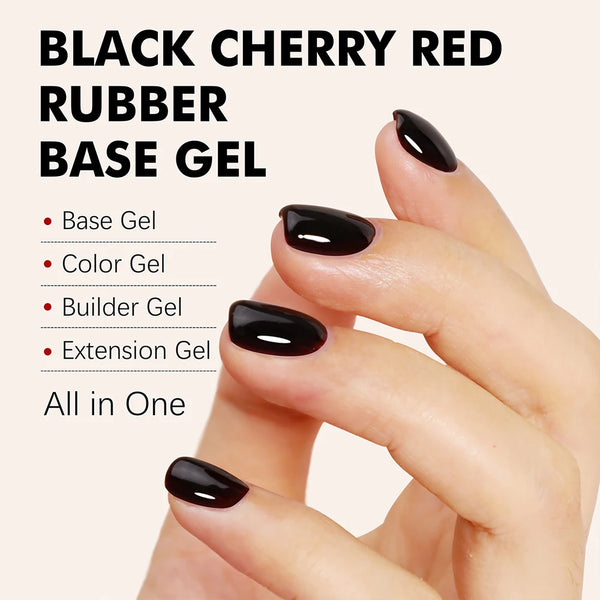 Gel Nail Strengthener Black Cherry Red Color Elastic Rubber