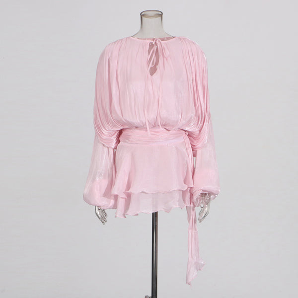 Streetwear Women's Long Sleeve High Waist Slimming Mini Dress Fashion