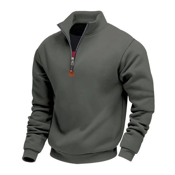 Men's Half Zip Fleece Sweatshirt - Stand Collar Pullover