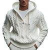 Mens Thick Knit Hoodie Sweater Drawstring Loose Fit Winter Warm