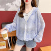 Womens UPF Sun Protection Jacket Blue Hooded Lightweight Cardigan