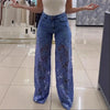 Urban Crochet Denim Women Pants Elegan Hollow Out Zippers Pocket Button