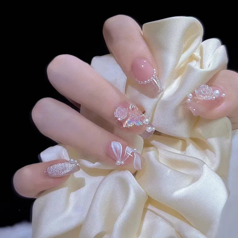 Pearl Butterfly Nail Art