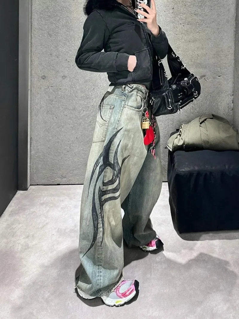 American Gothic Blue Wash High Waist Jeans