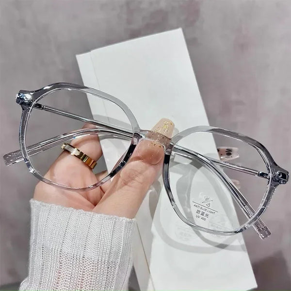 Vintage Square Glitter Glasses Women Anti Blue Light