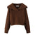 Peter Pan Collar Sweater Women Knit Pullover Long Sleeve Soft