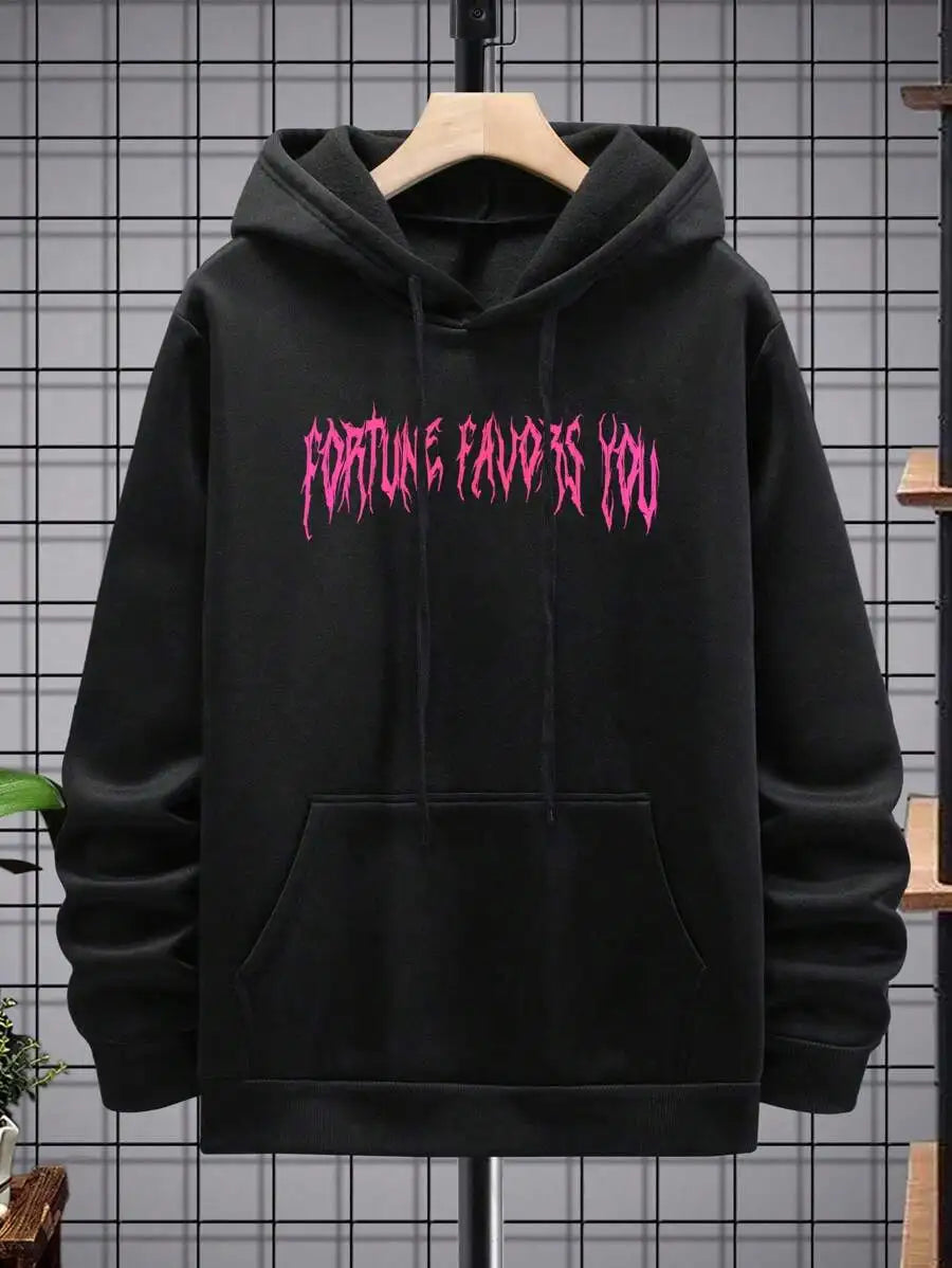 Fortune Favors You Motivational Graphic Hoodie