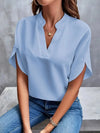 V Neck Half Sleeve Blouse Women Office Loose Pullover Top
