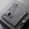 Mens Pure Merino Wool Cardigan V Neck Sweater Jacket Oversized Knit