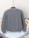 Womens Gray Knit Cardigan Soft Button Up Fall Winter Sweater