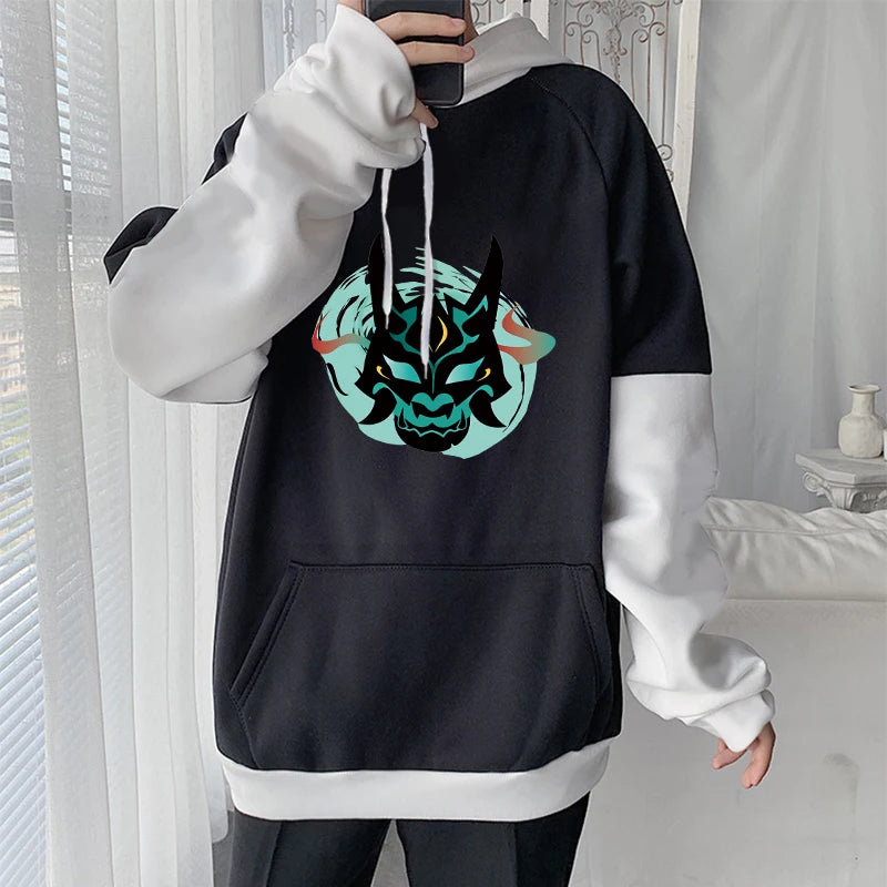 Men's Genshin Impact Xiao Mask Hoodie Anime Zipper Jacket