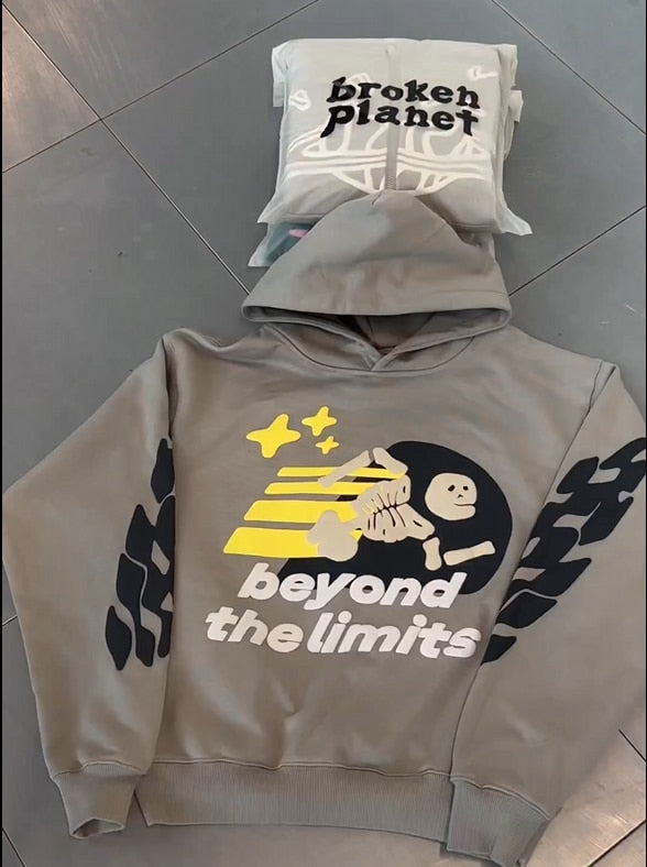 Beyond The Limits Hoodie with Letter Skull Print