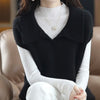 Womens Sweater Vest Polo Collar Oversized Pullover Sleeveless Knit