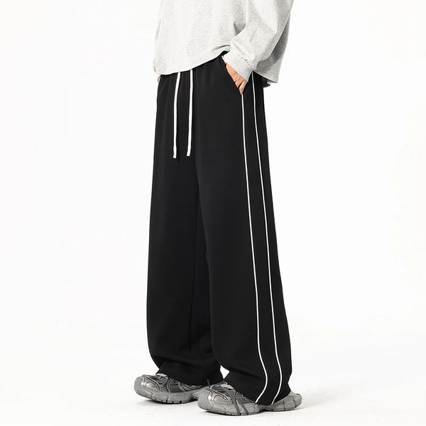 Mens Baggy Cotton Joggers Korean Loose Sports Sweatpants