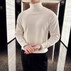 Korean Style Fleece Turtleneck Sweater Men Warm Pullover Knit
