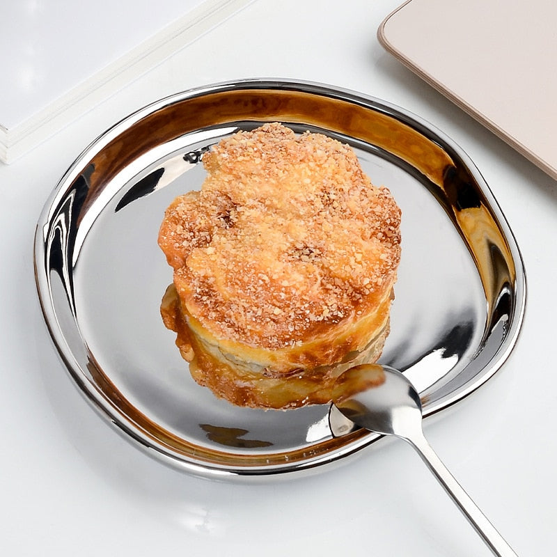 Mug with Saucers Set Dish Taza Electroplated Coffeeware Drinkware