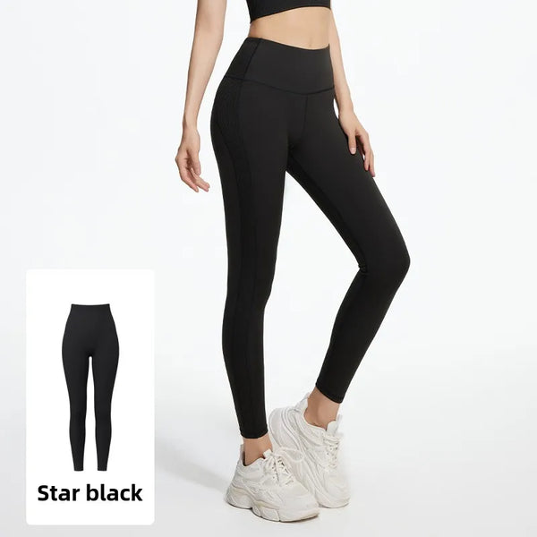 Women's High Waist Textured Yoga Leggings Tummy Control Gym Pants