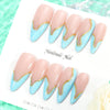 10pcs Gold Metallic 3D Press-On Almond Fake Nails