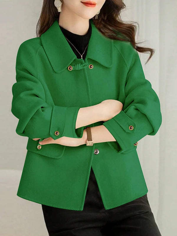 Women's Elegant Short Coat - Winter Office Outerwear Jacket